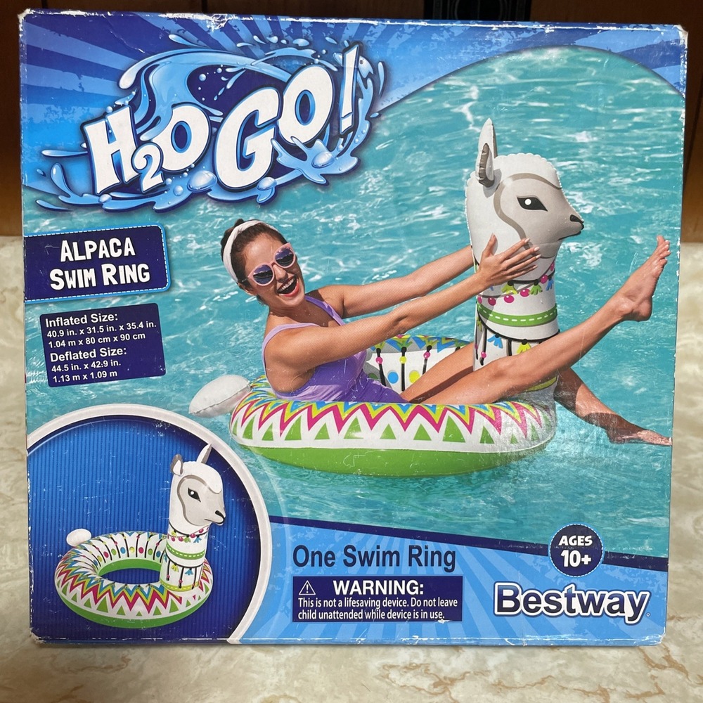 H2O GO! Alpaca Swim Ring 41‎ in x 31.5 in x 35.5 in pool float NIB